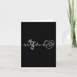 Ear Heartbeat Hand sign language hearing loss awar Card