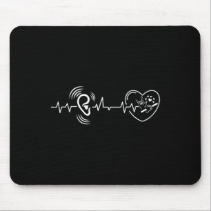Ear Heartbeat Hand sign language hearing loss awar Mouse Pad