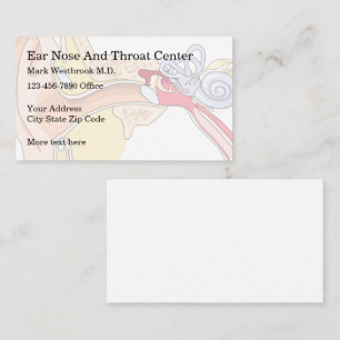 Ear Nose And Throat Doctor Ent Background Business Card