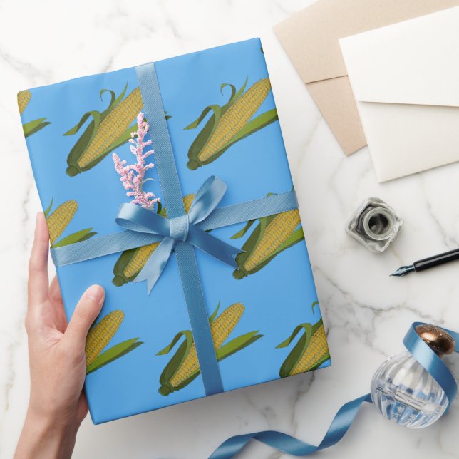 Ear of corn repeating pattern wrapping paper (Gifting)