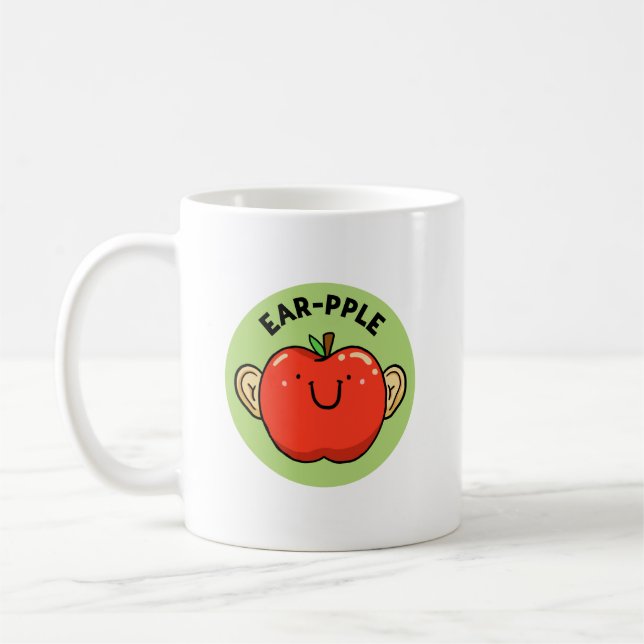 Ear-pple Fruit Apple Pun Mug (Left)