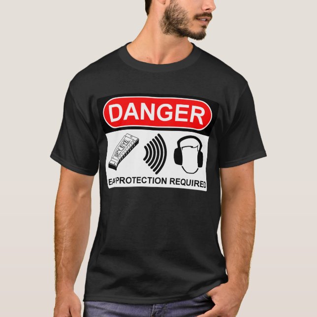 Ear Protection Required- Black T-Shirt (Front)