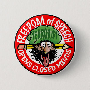 EARFUL of FREE SPEECH! 6 Cm Round Badge