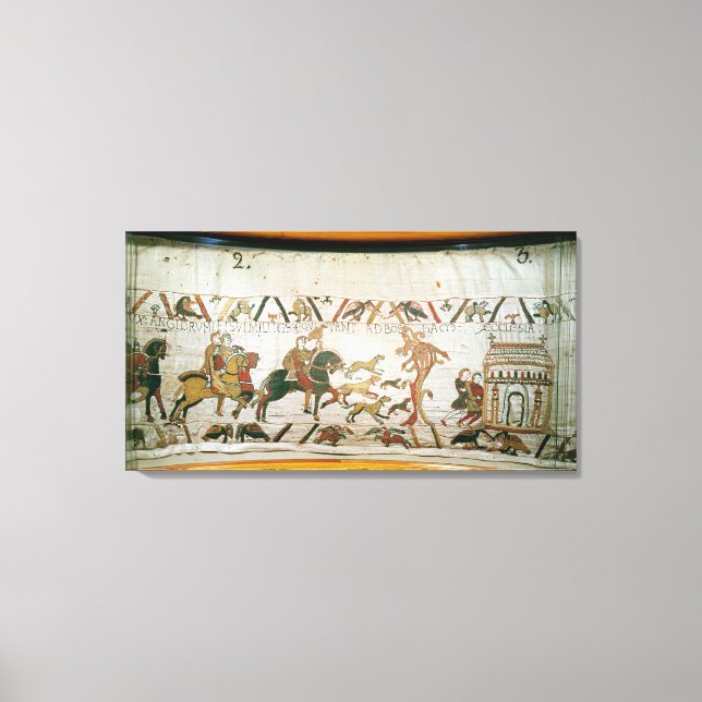 Earl Harold riding with his knights to Bosham Canvas Print (Front)