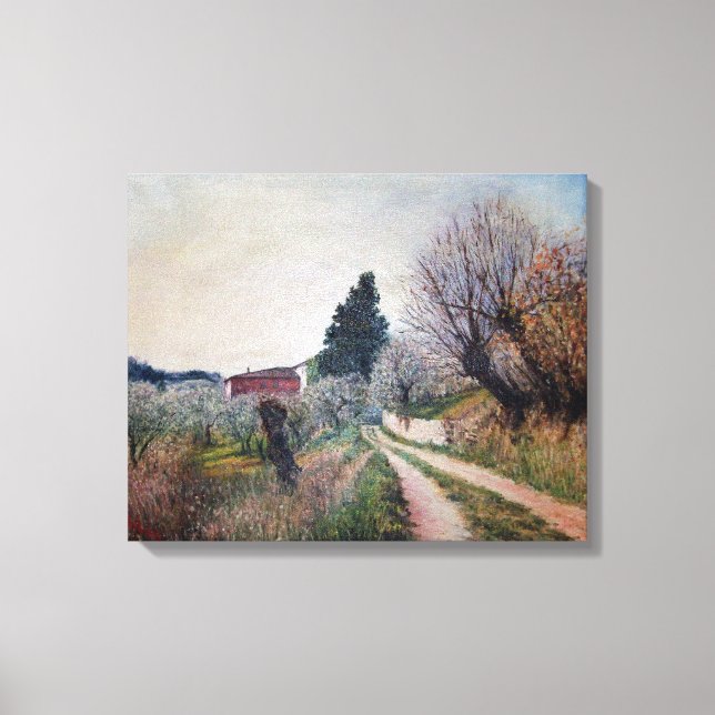 EARLIEST SPRING IN VERNALESE / Tuscany Landscape Canvas Print (Front)