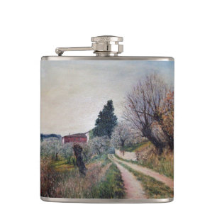EARLIEST SPRING IN VERNALESE / Tuscany Landscape Hip Flask