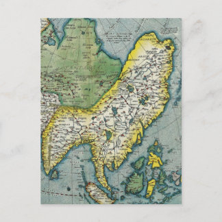 Early 16th Century Map of Asia Postcard