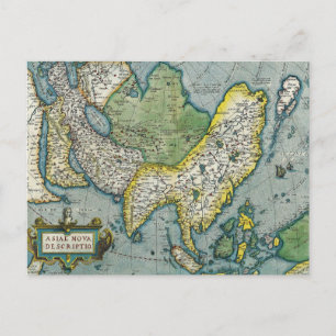 Early 16th Century Map of Asia Postcard