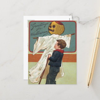 Early 1900s Vintage Halloween Greetings Holiday Postcard