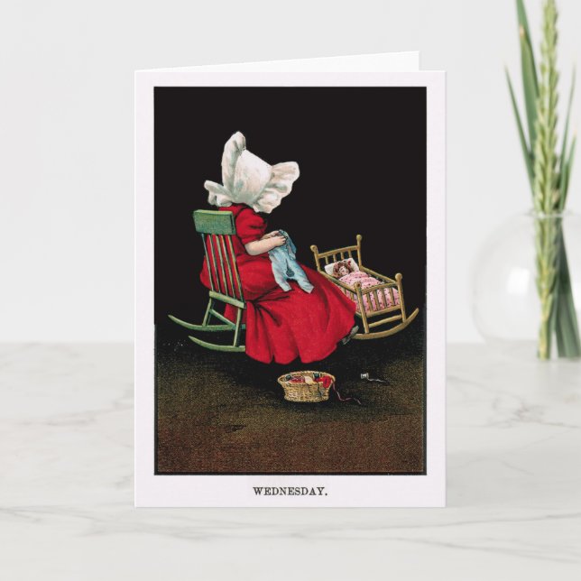 Early 1900's Wednesday Sunbonnet Sue Greeting Card (Front)