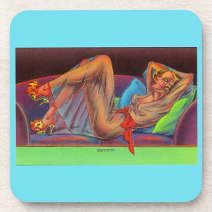 early 1940s Beautiful pin-up girl Coaster