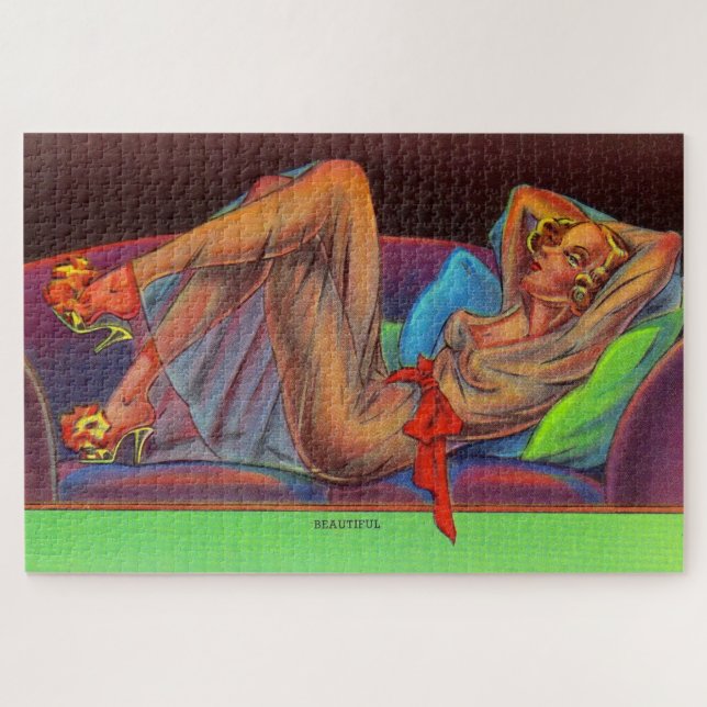 early 1940s Beautiful pin-up girl Jigsaw Puzzle (Horizontal)