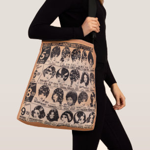 early 1970s wig advertisement crossbody bag