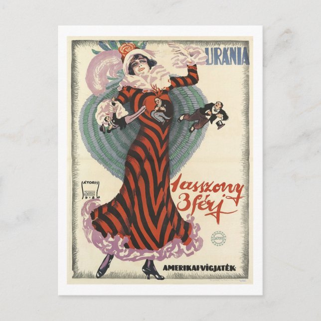 Early 20th Century Comedy Theatre Inspired Postcard (Front)