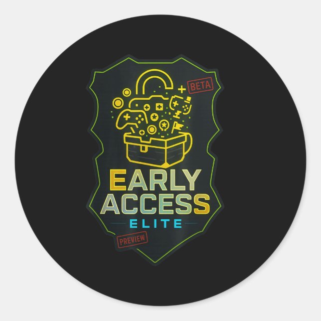 Early Access Elite Gaming Content Creator Beta Tes Classic Round Sticker (Front)