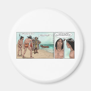 Early American Settlers Offbeat Cartoon Gifts Magnet