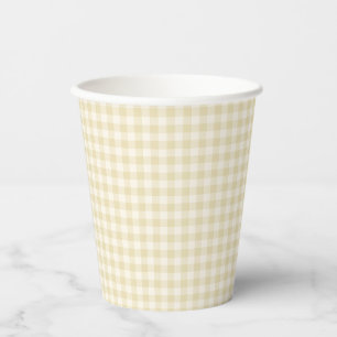 Early Autumn Classic Gingham Golden Wheat Paper Cups