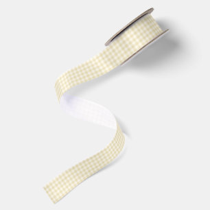 Early Autumn Classic Gingham Golden Wheat Satin Ribbon