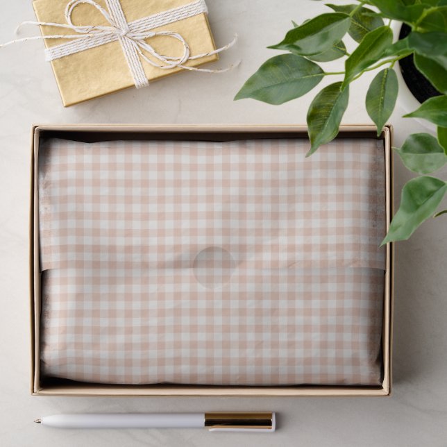 Early Autumn Classic Gingham | Warm Apricot Tissue Paper (Gift)
