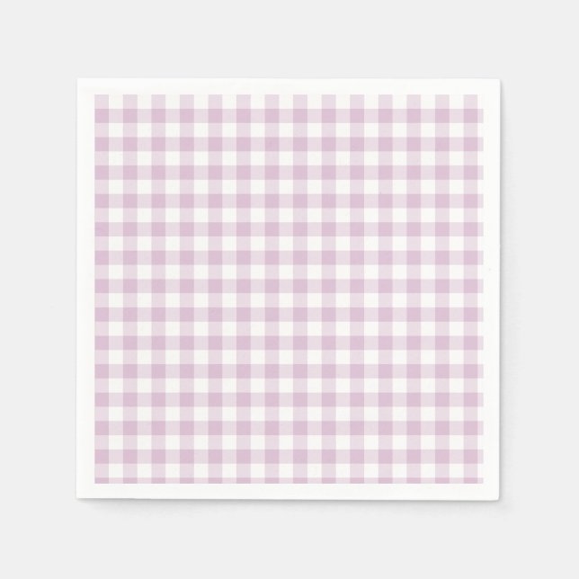 Early Autumn Classic Gingham | Warm Lilac Napkin (Front)