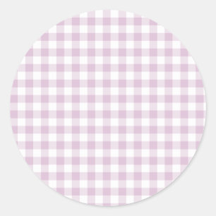 Early Autumn Classic Gingham Warm Lilac Round Sticker