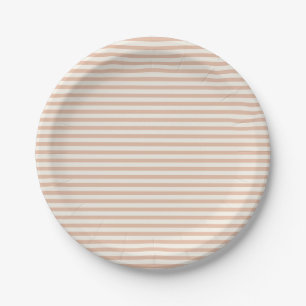 Early Autumn Heritage Stripes Warm Apricot ll Paper Plate