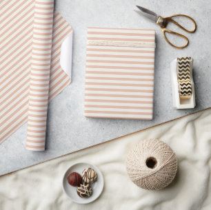 Early Autumn Heritage Stripes   Warm Apricot ll Wrapping Paper