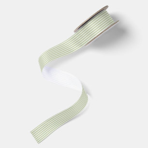 Early Autumn Refined Stripes Soft Olive Satin Ribbon