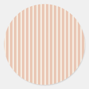 Early Autumn Refined Stripes Warm Apricot Classic Round Sticker