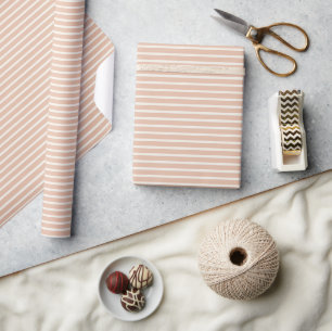 Early Autumn Refined Stripes Warm Apricot ll Wrapping Paper