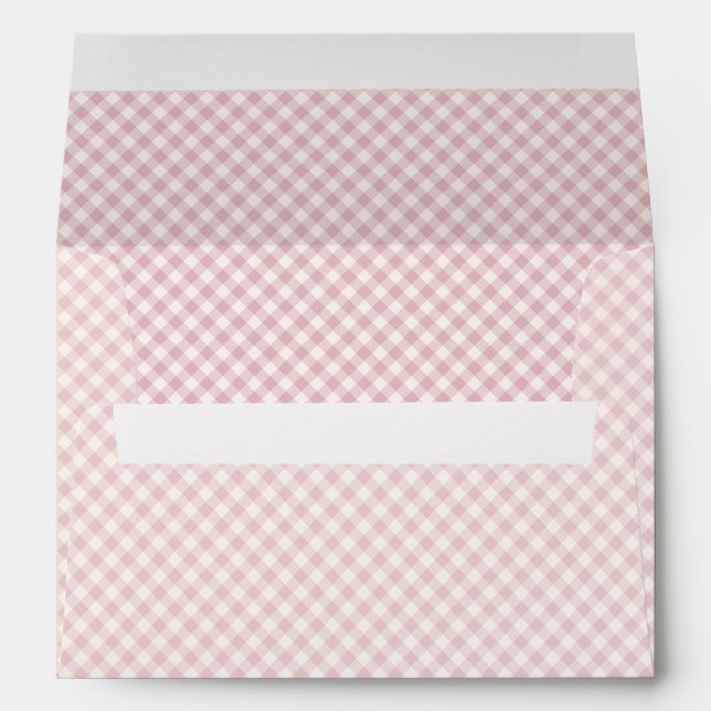Early Autumn Retro Gingham | Muted Rose Envelope (Back (Bottom))