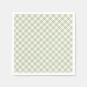 Early Autumn Retro Gingham Soft Olive Napkin