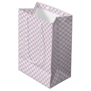 Early Autumn Retro Gingham Warm Lilac Medium Gift Bag
