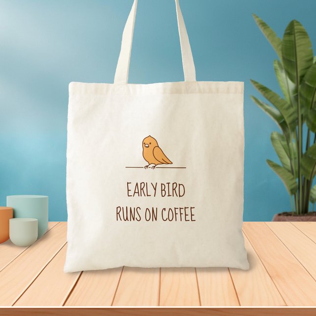 Early Bird Parrot Parakeet Funny Quote Tote Bag (Creator Uploaded)
