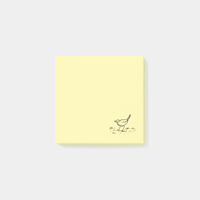 Early Bird Pen Line Art Drawing Post-it Notes (Front)