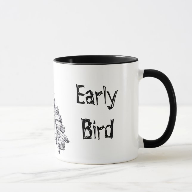 "Early Bird" Prehistoric Bird Art Mug (Right)