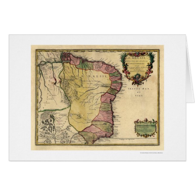 Early Brazil Map 1719 (Front Horizontal)