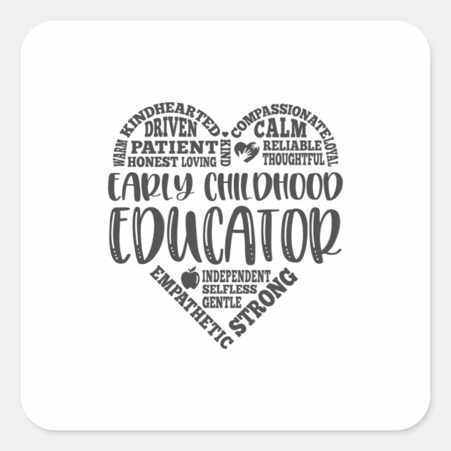 Early childhood educator, teacher square sticker (Front)