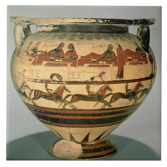 Early Corinthian black-figure column-krater depict Tile (Front)