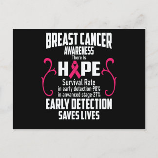 Early Detection Saves Lives Breast Cancer Awarenes Announcement Postcard