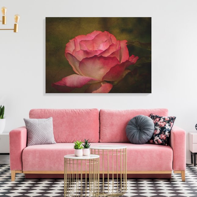 Early Evening Rose Stretch Canvas Print (Insitu(LivingRoom))