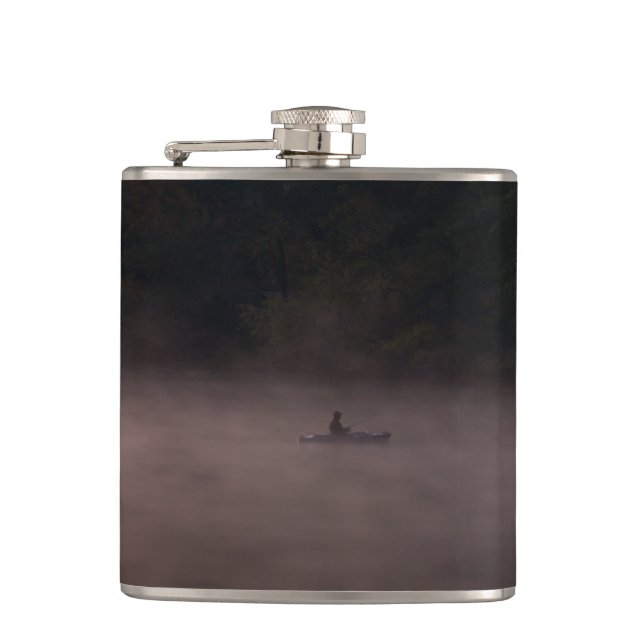 Early Foggy Fishing Hip Flask (Front)