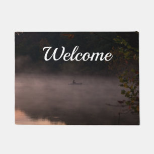 Early Foggy Fishing Welcome Doormat