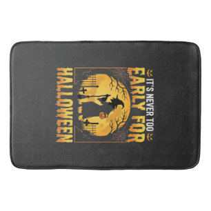 Early for Halloween Witch Graveyard Vintage Design Bath Mat