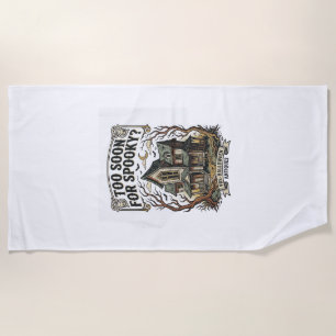 Early Halloween Shirt Vintage Haunted House Design Beach Towel