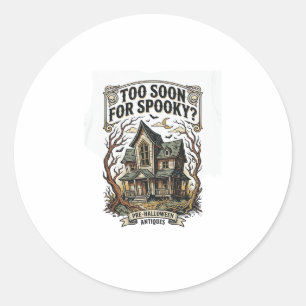 Early Halloween Shirt Vintage Haunted House Design Classic Round Sticker