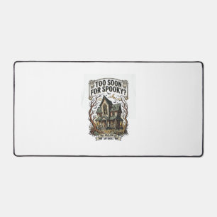 Early Halloween Shirt Vintage Haunted House Design Desk Mat