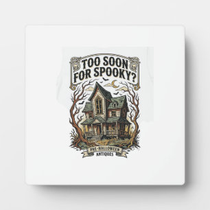 Early Halloween Shirt Vintage Haunted House Design Plaque