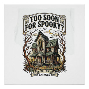 Early Halloween Shirt Vintage Haunted House Design Poster