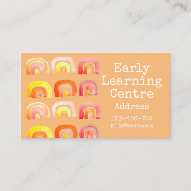 Early Learning Centre Daycare rainbow Business Card (Front)